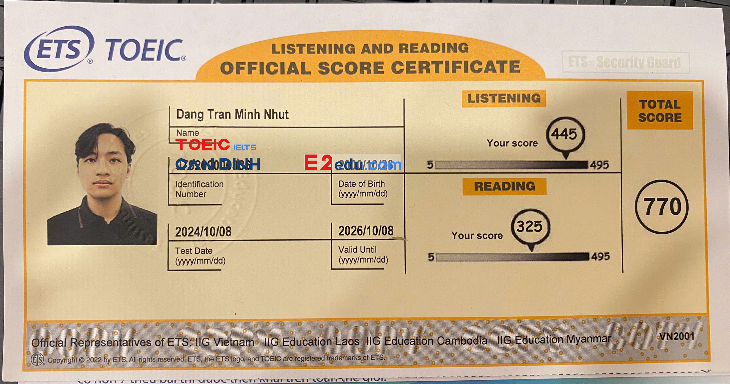 TOEIC CẨN ĐÌNH 