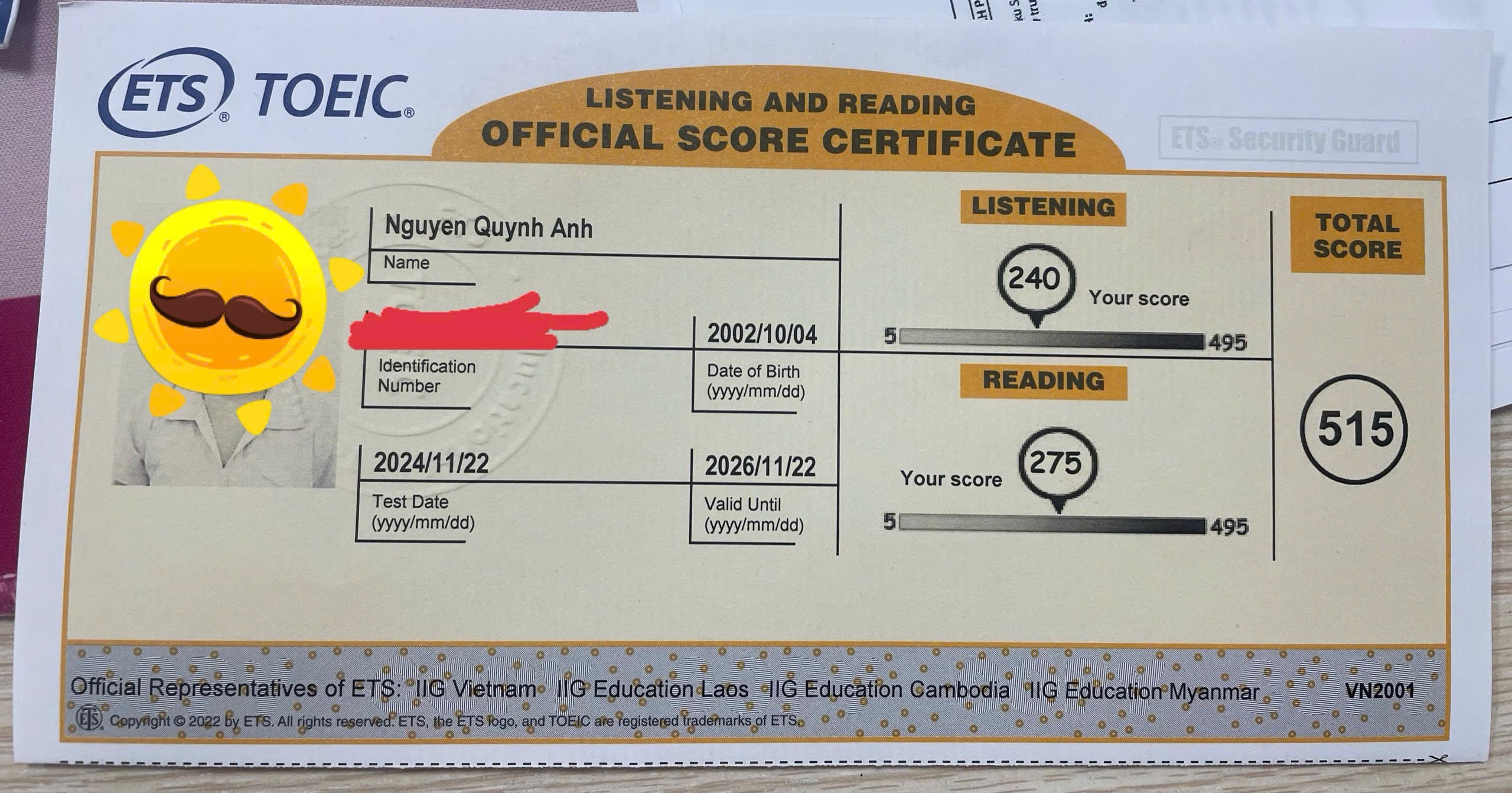 BẰng Toeic Min