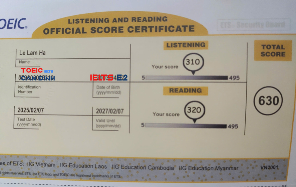 TOEIC CẨN ĐÌNH