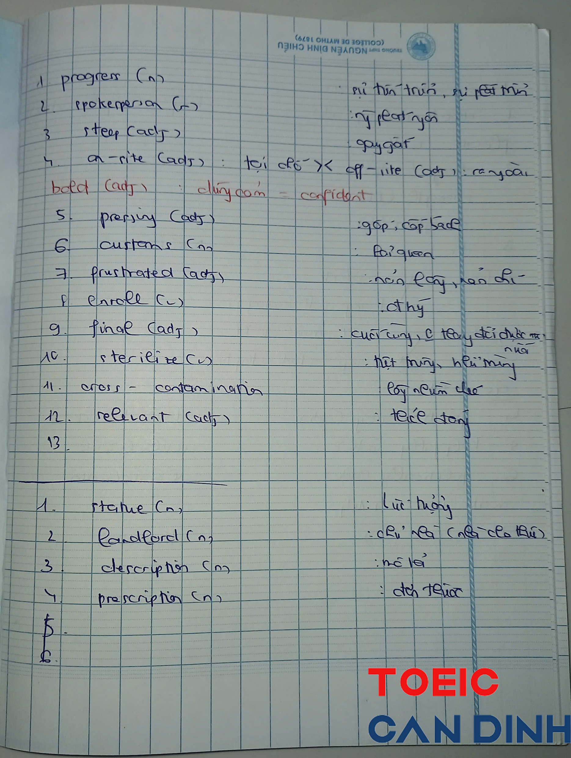 TOEIC CẨN ĐÌNH