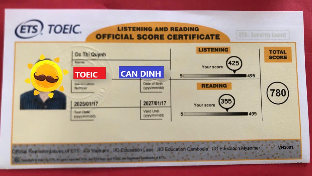 TOEIC CẨN ĐÌNH