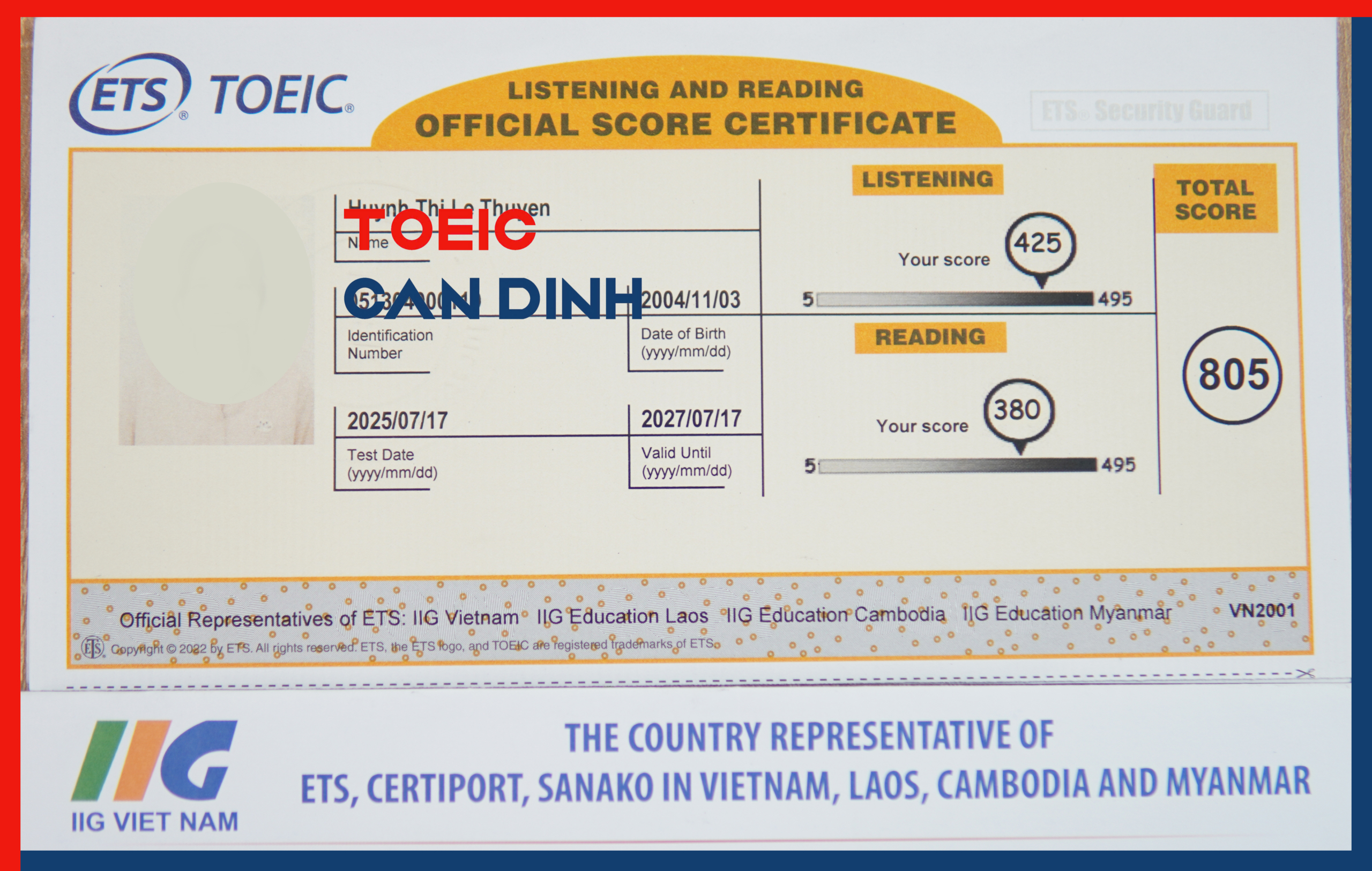 toeic cẩn đình