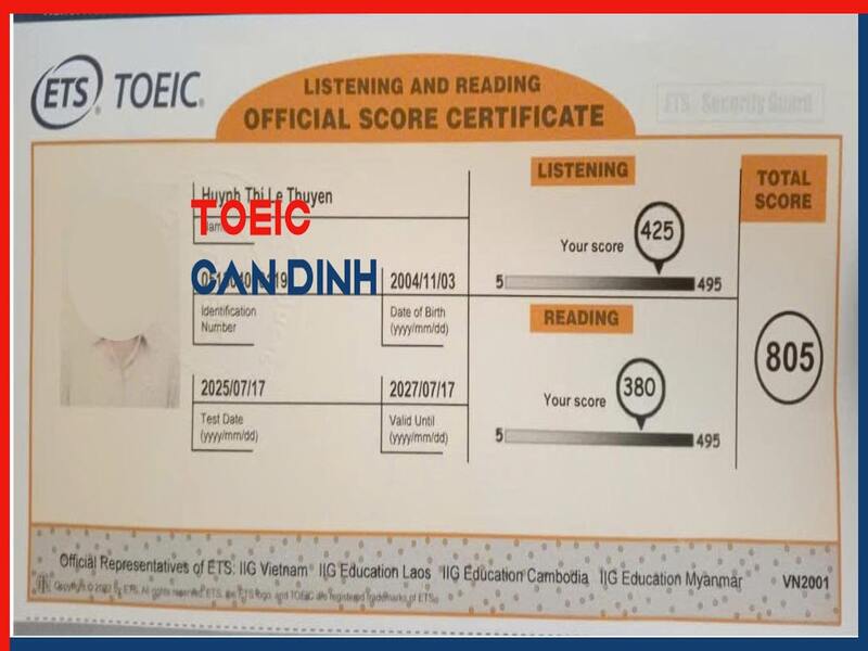 Le Thuyen 805 TOEIC CẨN ĐÌNH