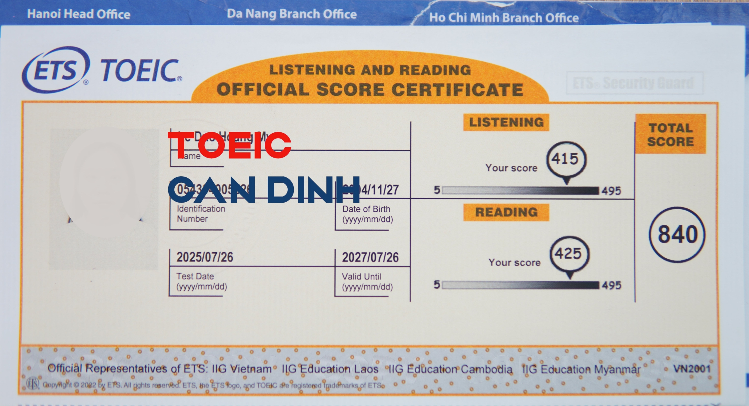 TOEIC CAN DINH