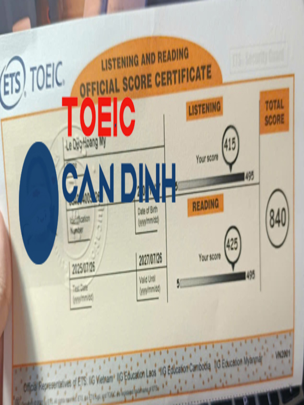 TOEIC CẨN ĐÌNH