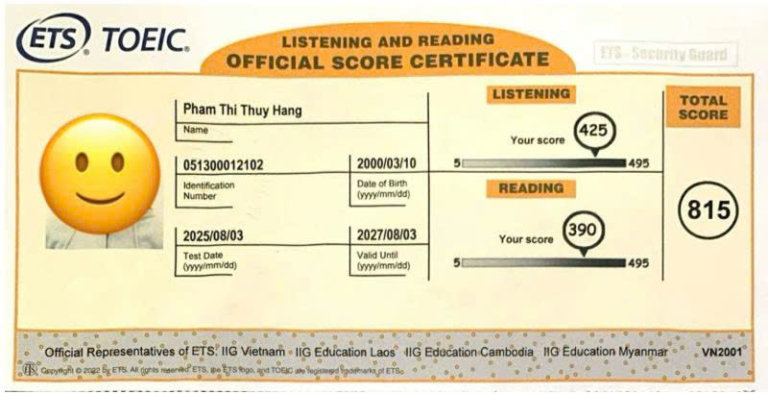 Mình đã từ 495 lên 815 trong vòng 5 tháng tại TOEIC CẨN ĐÌNH như thế nào ?