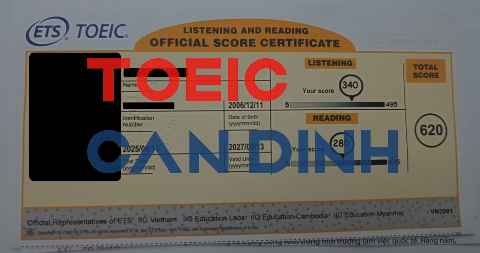 TOEIC CẨN ĐÌNH