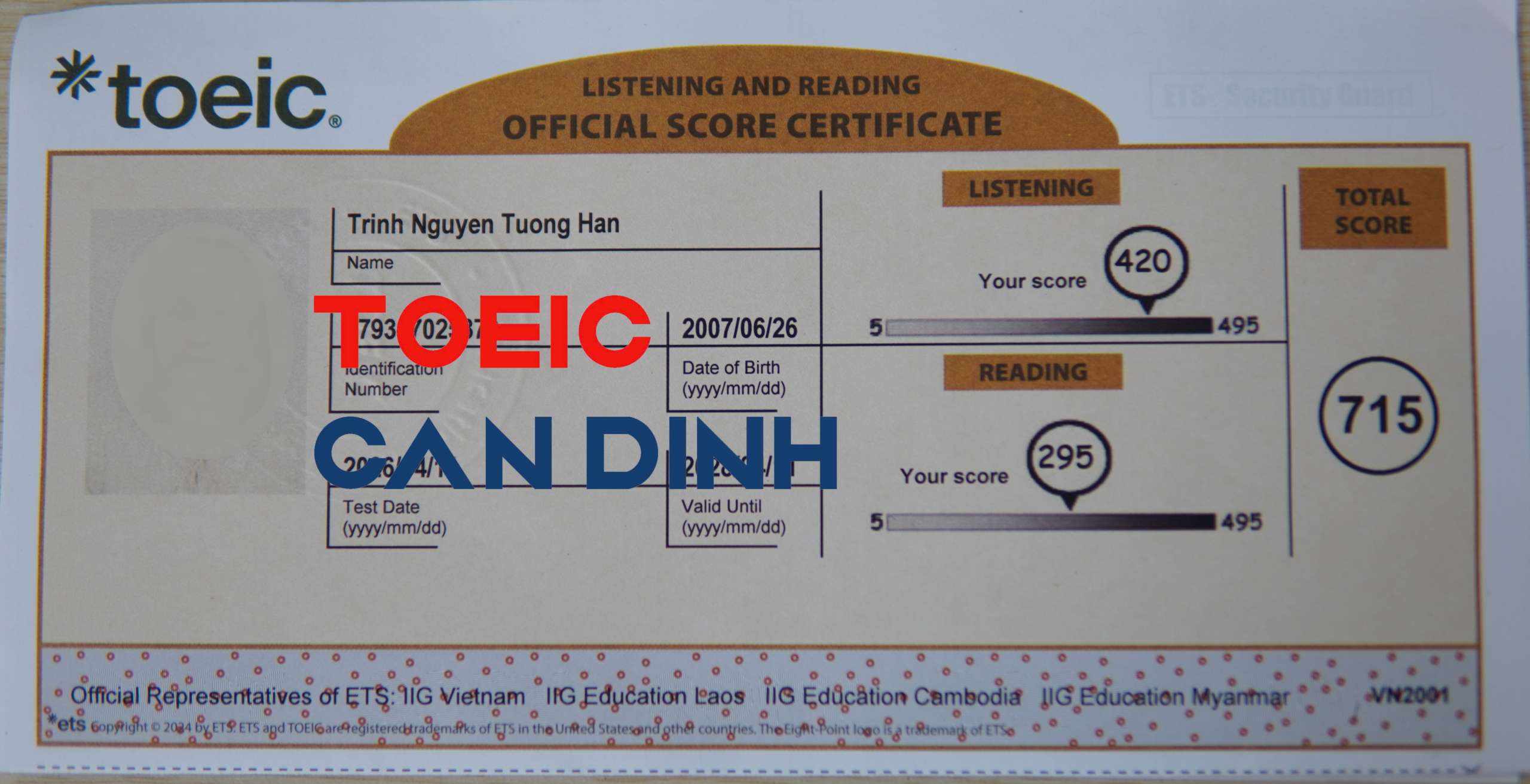 TOEIC CẨN ĐÌNH