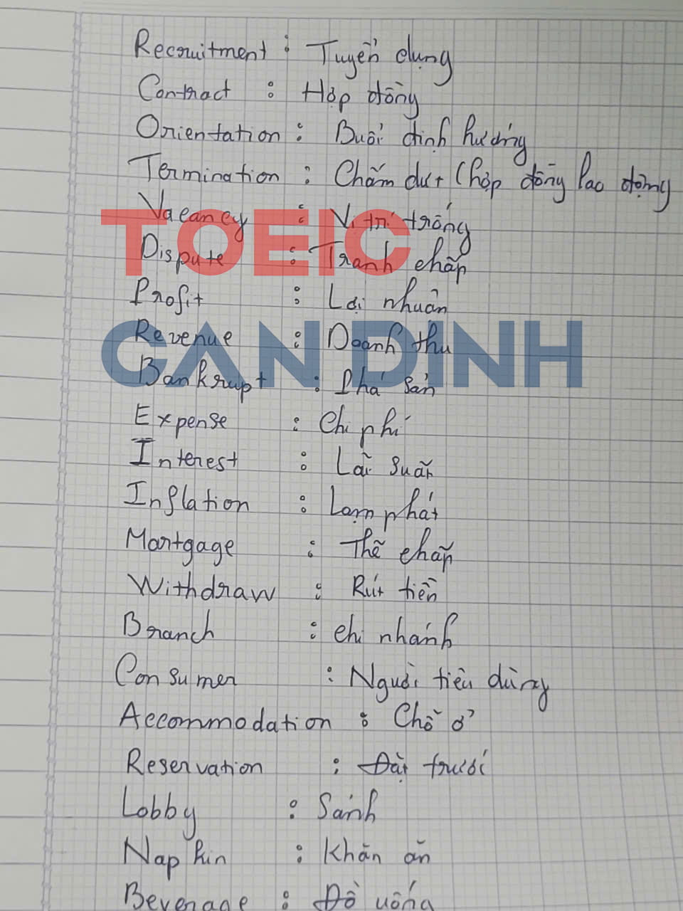 TOEIC CẨN ĐÌNH
