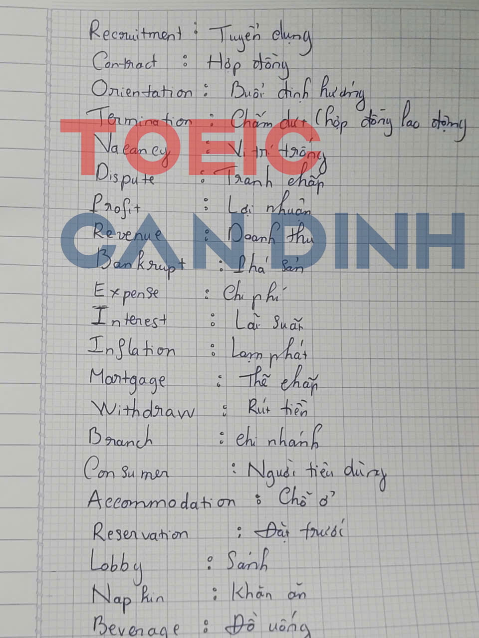 TOEIC CẨN ĐÌNH