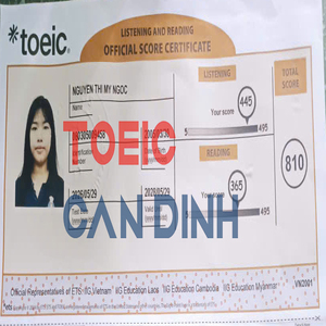 Trung tâm TOEIC Cẩn Đình: Bí quyết đạt 810 điểm TOEIC cho sinh viên